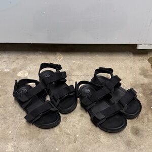 2 pairs Cat & Jack Black Velcro Sandals size 10